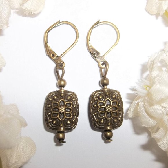 Boho Dangle Earrings Beaded Lever Back Dangly Style Handmade Jewelry Set D352 - Picture 1 of 8